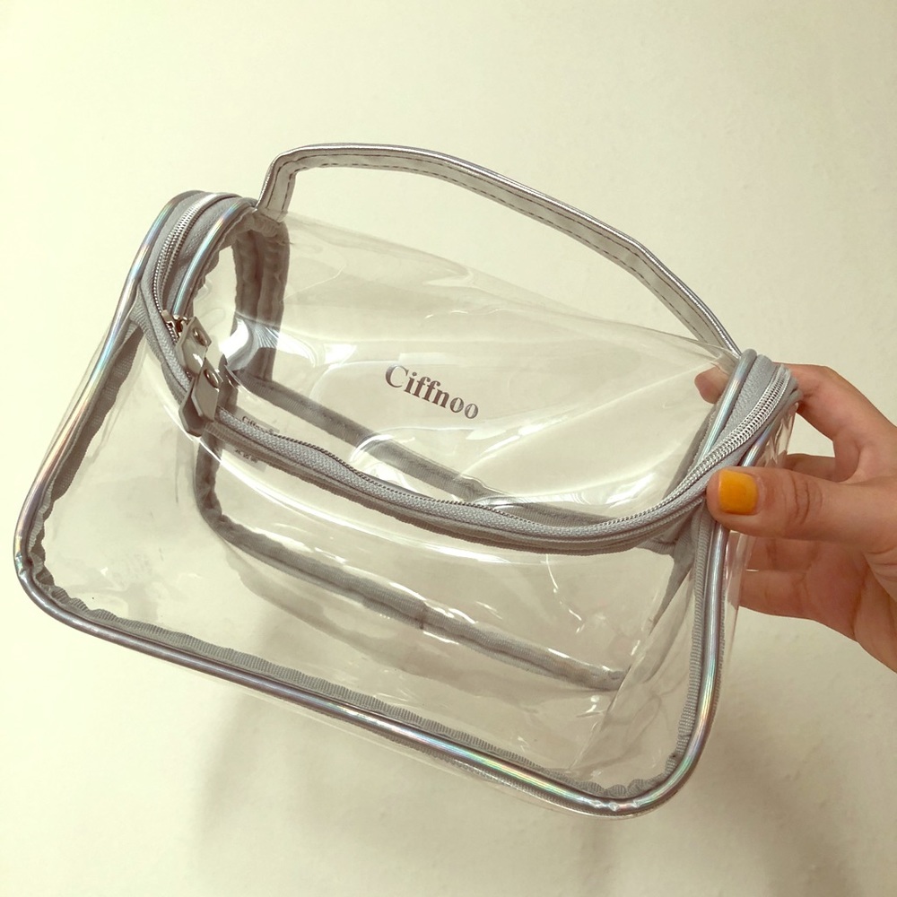 Holographic Clear makeup bag